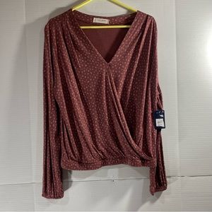 Lucky Brand Women’s large blouse Plum with flower pattern
